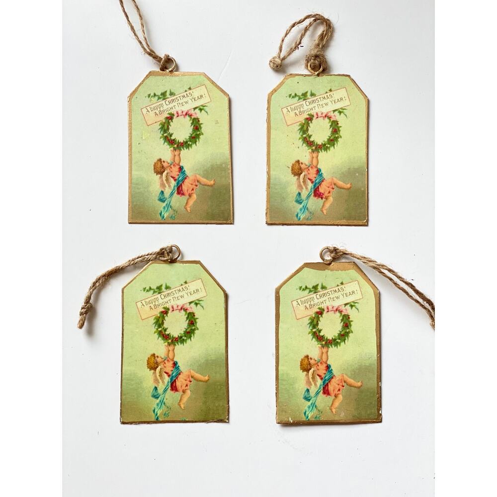 Victorian Cherub Vintage metal Hanging Postcards
2.5”x4” set of 4